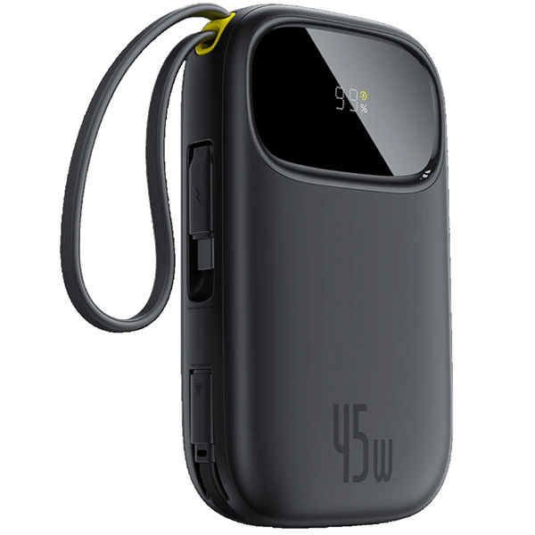 Baseus EnerFill FC31 Qpow 3 Digital Display Power Bank with USB-C+iP Cables 10000mAh 45W (Cosmic Black)