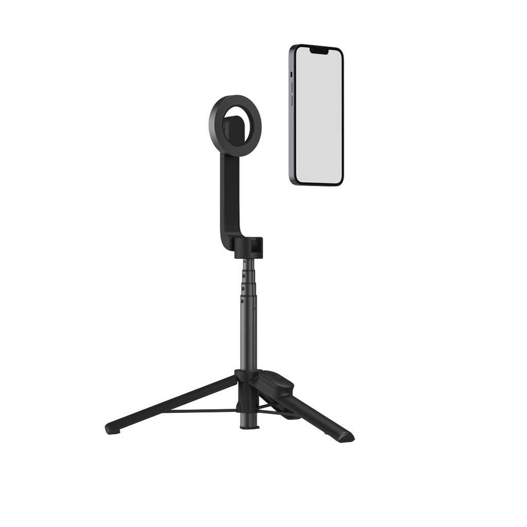 Porodo Magnetic Magsafe Selfie Tripod 64.5 CM Remote (Black)