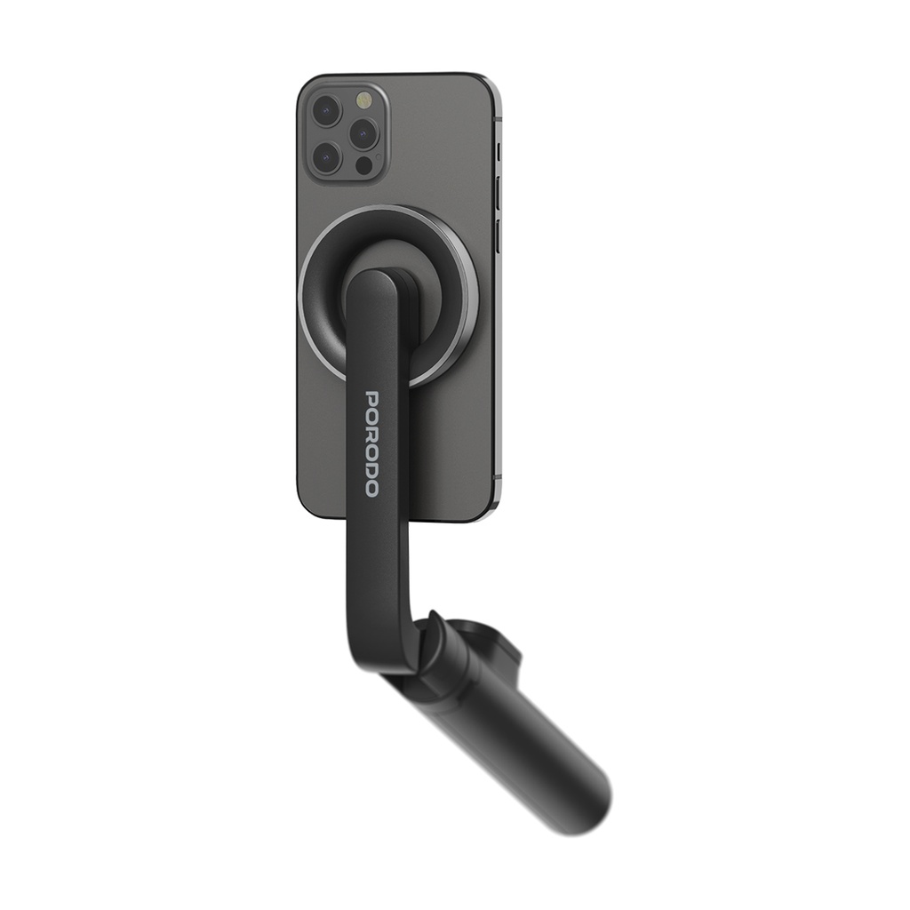 Porodo Magnetic Magsafe Selfie Tripod 64.5 CM Remote (Black)