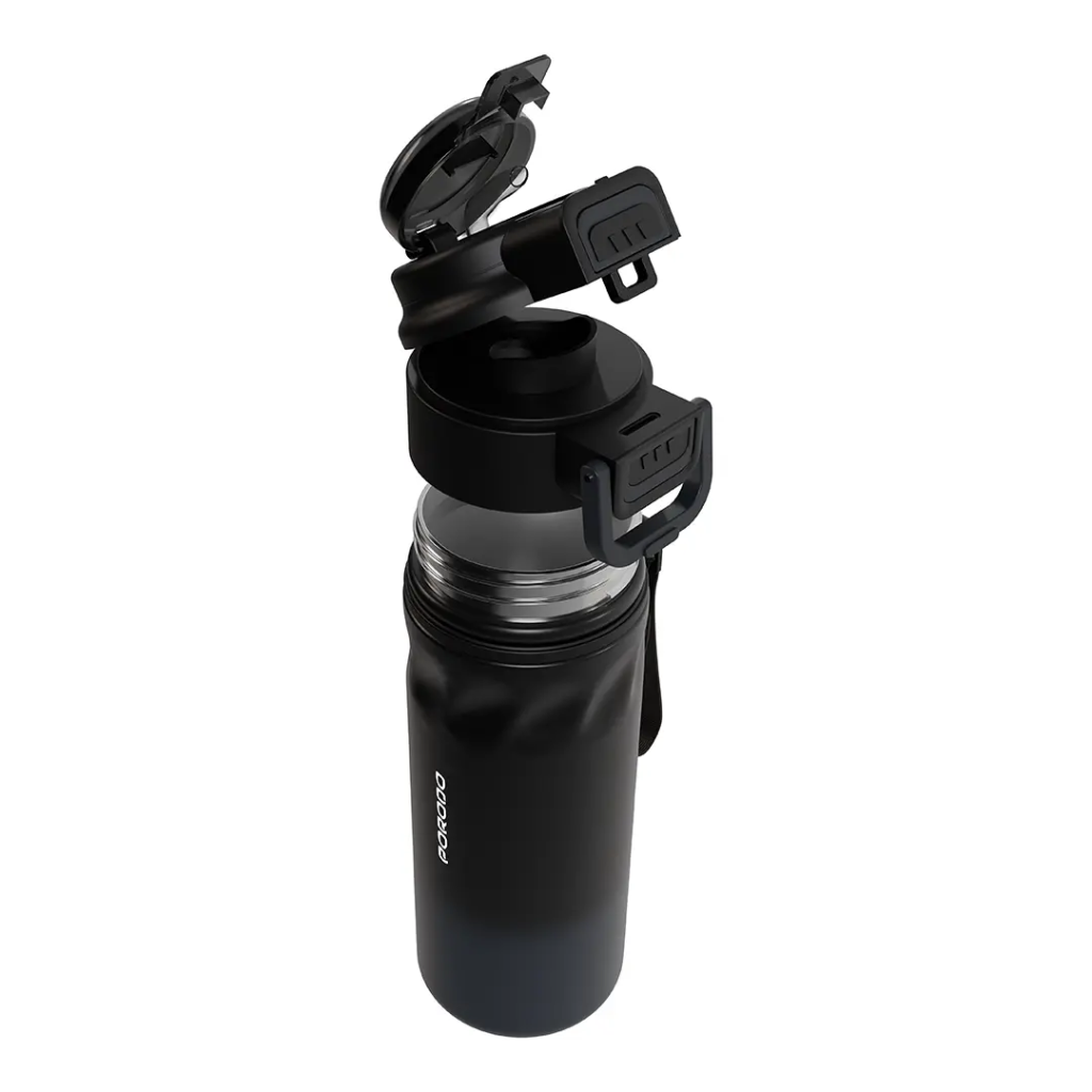 Porodo Lifestyle Powersip Sports Water Bottle 670ML (Black)