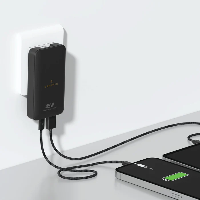Smartix 45W Premium Slim GaN Wall Adaptor
