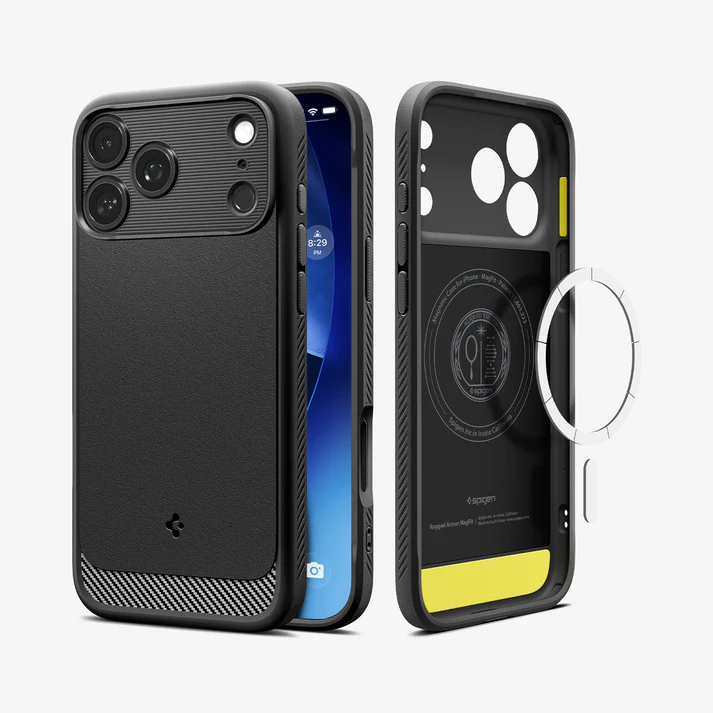 Spigen Rugged Armor MagFit Case for iPhone 17 Pro Max (Matte Black)
