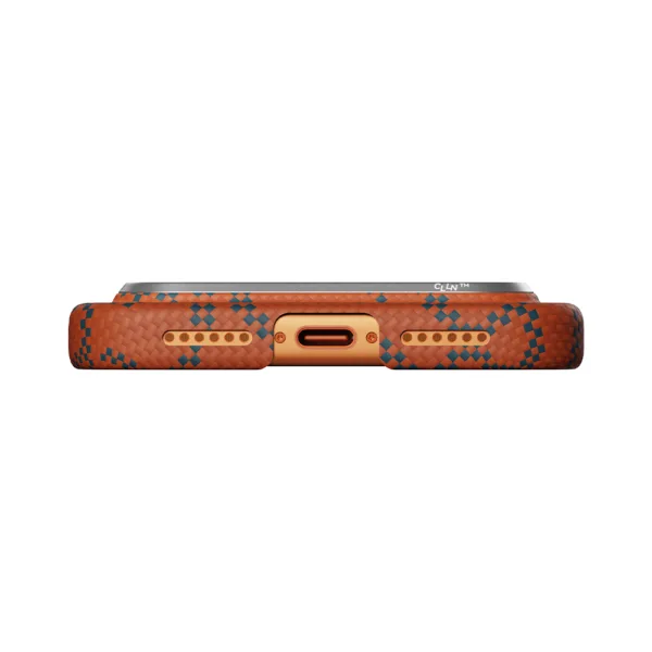 PITAKA Monogram Edge Case for iPhone 17 Pro（Leaping - Orange/Blue）