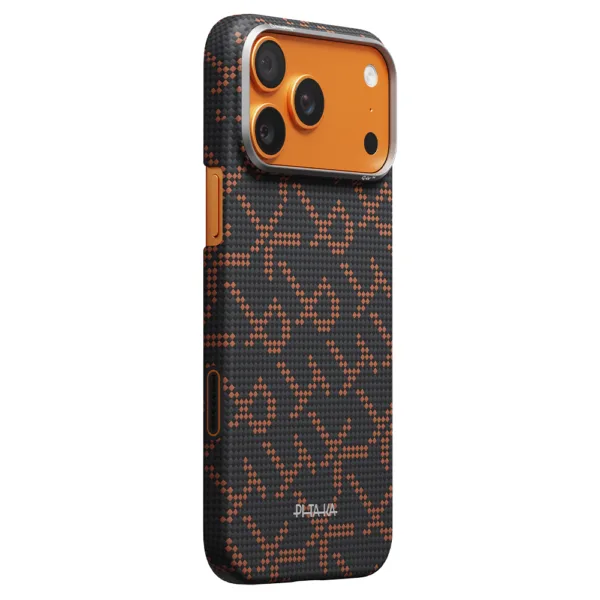 PITAKA Monogram Edge Case for iPhone 17 Pro（Leaping - Black/orange）