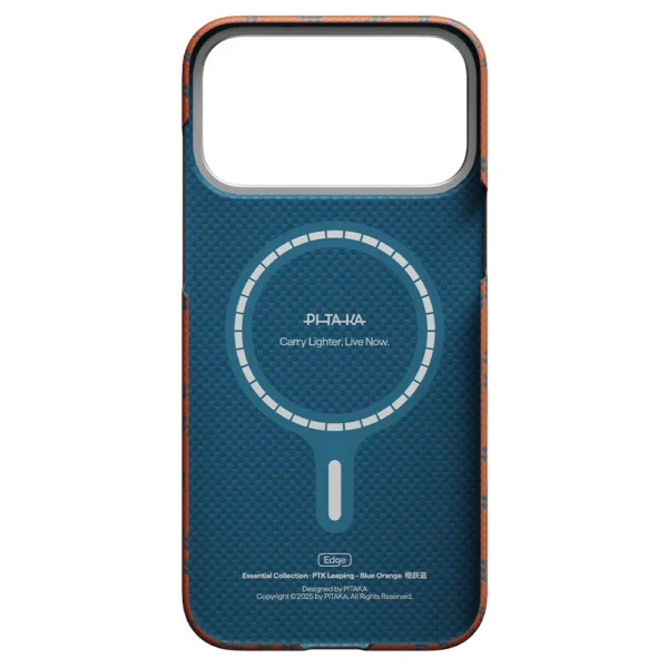 PITAKA Monogram Edge Case for iPhone 17 Pro Max（Leaping - Orange/Blue）