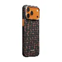PITAKA Monogram Edge Case for iPhone 17 Pro Max（Leaping - Black/orange）