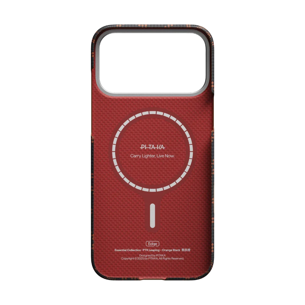 PITAKA Monogram Edge Case for iPhone 17 Pro Max（Leaping - Black/orange）