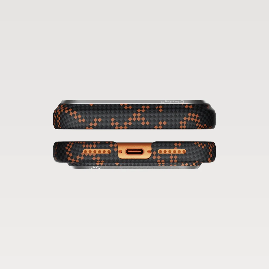 PITAKA Monogram Edge Case for iPhone 17 Pro Max（Leaping - Black/orange）