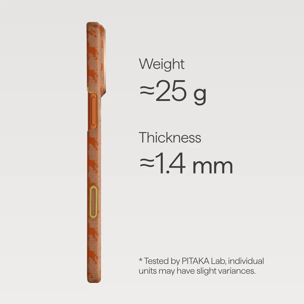 PITAKA Happiness Rides In  Edge Case for iPhone 17 Pro Max (Amber）