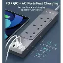 RAVPower Outlets Power Strip 3M with USB Port (Gray)