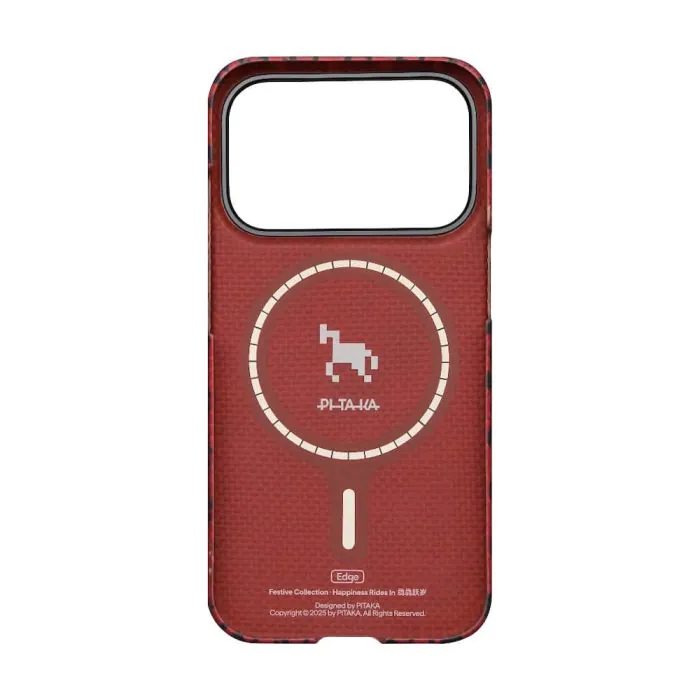 PITAKA Happiness Rides In  Edge Case for iPhone 17 Pro Max (Cinnabar Steed）