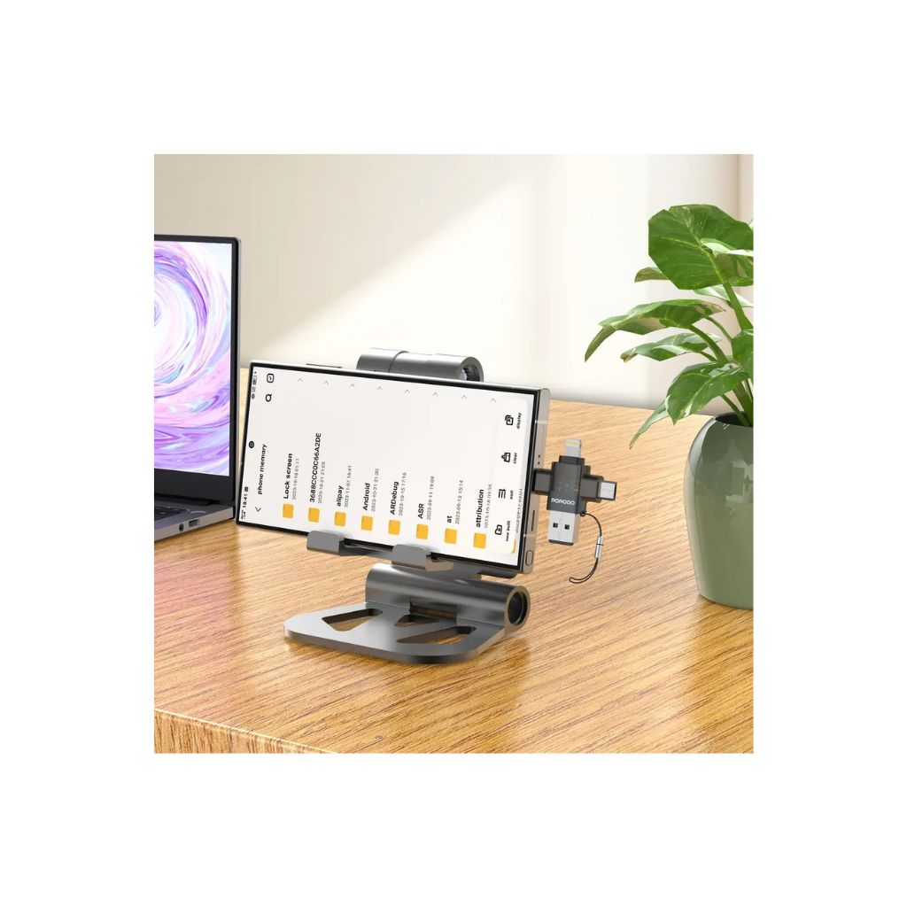 Porodo MINILINK Transparent 3-in-1 OTG Adapter (Gray)