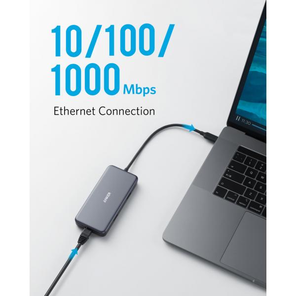 Anker PowerExpand+ 7-in-1 USB-C PD Ethernet Hub (Gray)