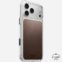 Nomad Clear Leather Case for iPhone 18 Pro Max (Rustic Brown | Horween)