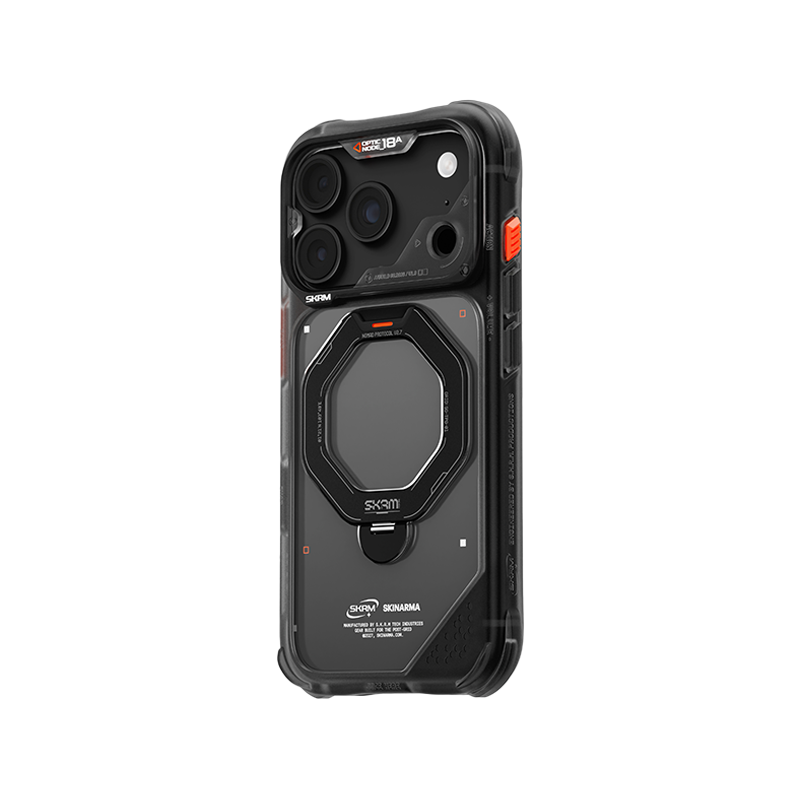 SkinArman Saturn Rotating Kick-Stand Case for iPhone 18 Pro (Frost)