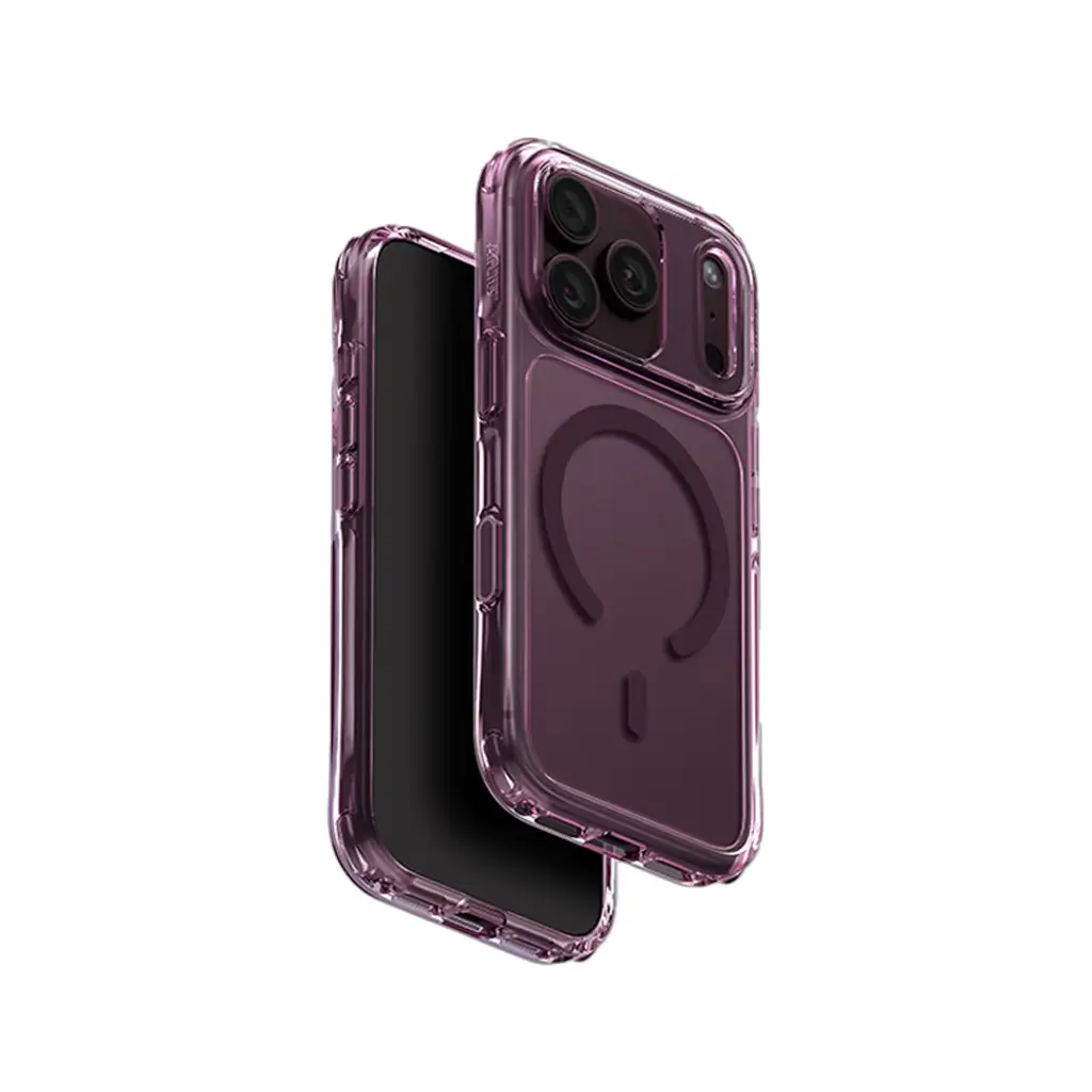 UNIQ Hybrid Magclick Charging Airsuit Case for iPhone 18 Pro (Glossy Burgundy)