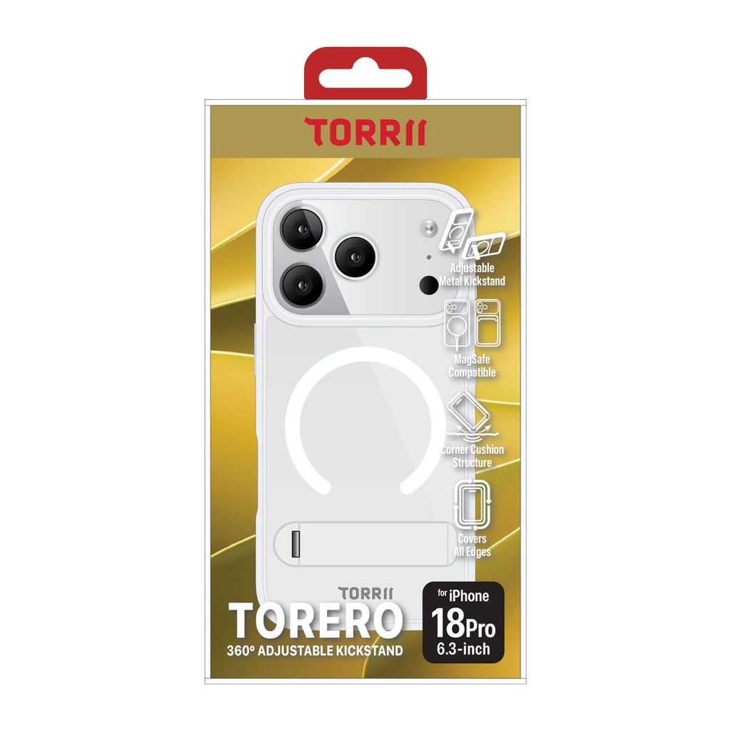 Torrii Torero Kickstand with Magsafe Cover for iPhone 18 Pro (Clear)