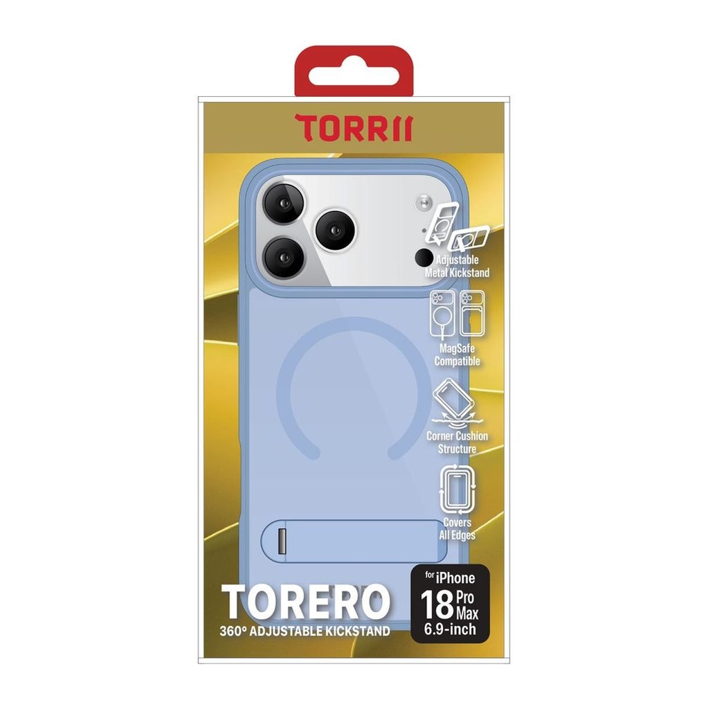 Torrii TORERO Kickstand Magsafe Cover for iPhone 18 Pro Max (Blue)