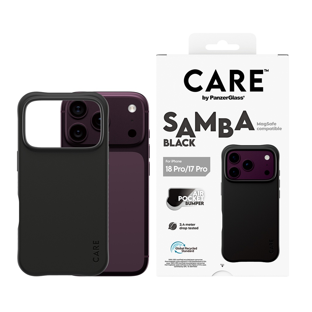 CARE by PanzerGlass® Fashionable MagSafe Case for iPhone 18 Pro (Samba Black)