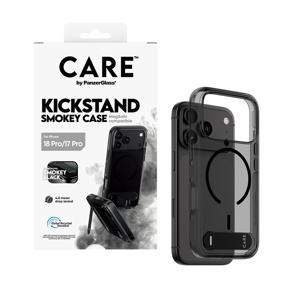CARE by PanzerGlass® Kickstand Magsafe Case for iPhone 18 Pro (Smokey Black) 