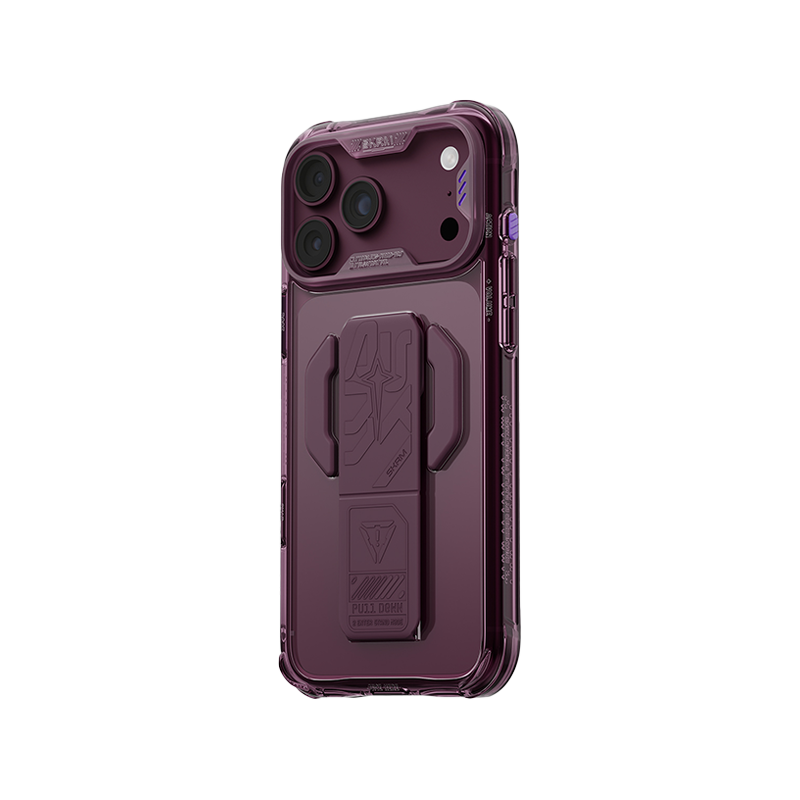 SkinArman Helio CE Silicon Grip-Stand Case for iPhone 18 Pro (Burgundy)