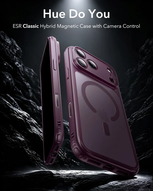 ESR Classic Hybrid Magnetic Case (Camera Control) for iPhone 17 Pro Max/18 Pro Max (Frosted Red)