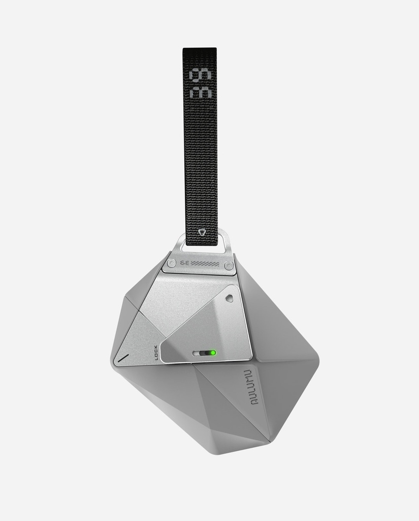 AULUMU Geometric Case for AirPods Pro 3 | Lock & Lanyard (Gray)