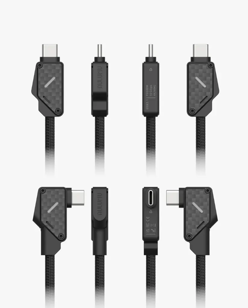 AULUMU Light Carbon 240W Hi-Speed Charging & Data USB-C Cable (Carbon Black - 1.2m)