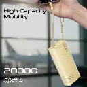 Promate Lucid Clear-Case Power Bank 45W PD w/ Retractable USB-C Cable 20000mAh (Gold)