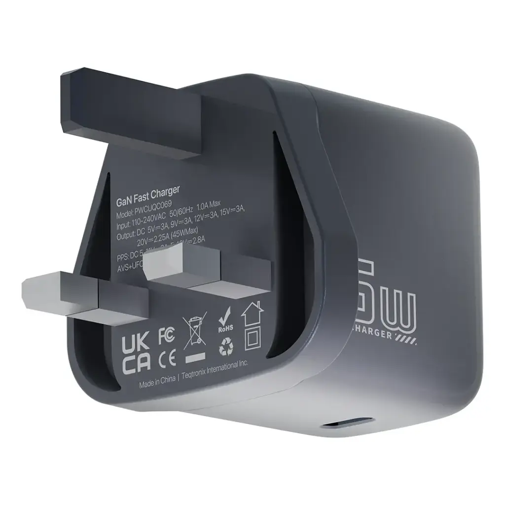 Powerology Voltflow 45W AVS GaN Wall Charger (Gray)