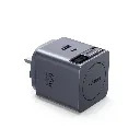 UGREEN 65W 2-Port GaN Fast Charger with Retractable Cable (Space Gray)