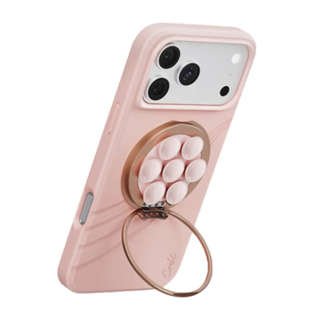 UNIQ Coehl Luna Magnetic Suction Kickstand w/Mirror (Cloud Pink)