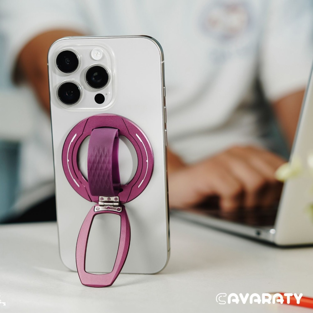 Rocket Magnetic Phone Grip With Stand Holder (Burgundy)
