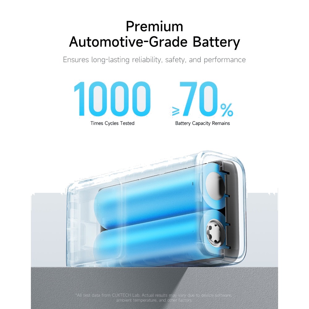 CUKTECH No.10 Mini 10000mAh 55W Max Power Bank with LED Digital Screen (Grey)