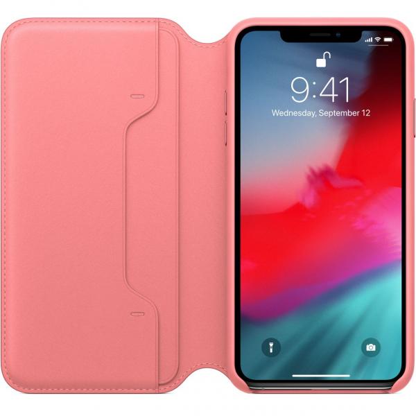 Apple Leather Folio for iPhone XS MAX (Peony Pink)