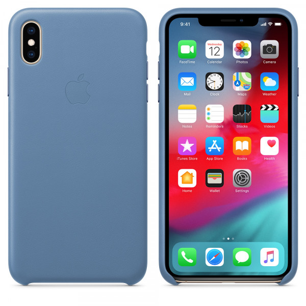 Apple Leather Case for iPhone Xs Max (Cornflower)