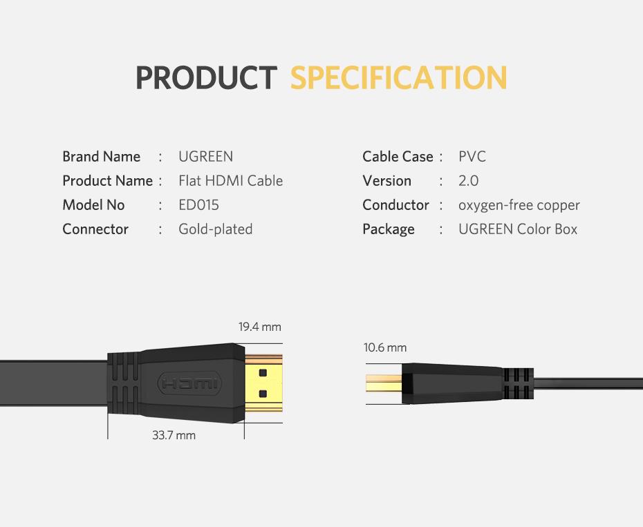 UGREEN 2M HDMI Cable 2.0 Version