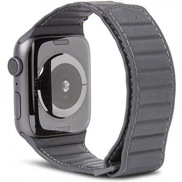 Decoded Traction Leather Magnetic Strap for Apple Watch 42/44mm (Anthracite)