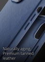Mujjo Full Leather Case for iPhone 13 (Monaco Blue)