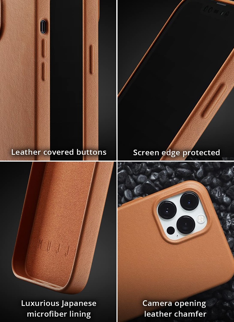 Mujjo Full Leather Case for iPhone 13 Pro (Tan)