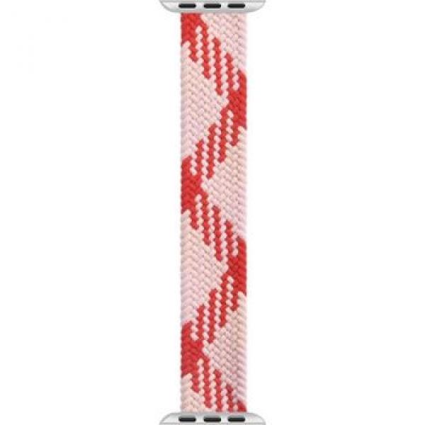 WIWU Braided Solo Loop Watchband For iWatch 42-44mm / M:142mm (Pink/Red)