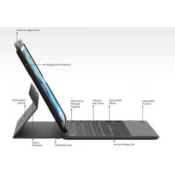 Zagg Rugged Messenger Arabic Keyboard for iPad Pro 10.5 inch (Black)