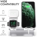 AhaStyle 3in1 Aluminum Stand for SmartPhone/Apple Watch/Airpods (Silver)