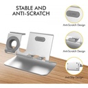 AhaStyle 3in1 Aluminum Stand for SmartPhone/Apple Watch/Airpods (Silver)