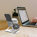 AhaStyle 3in1 Aluminum Stand for SmartPhone/Apple Watch/Airpods (Silver)