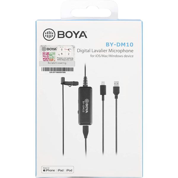 BOYA Digital Lavalier Microphone for IOS, Mac &amp; Windows