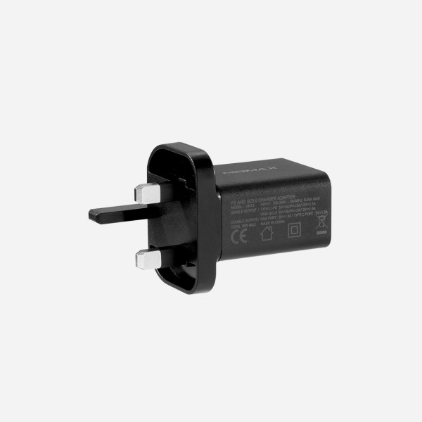 MOMAX One Plug 2 Ports USB Fast Charger 18W (Black)