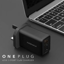 Momax One Plug 65W 3-Port GaN Charger (Black)