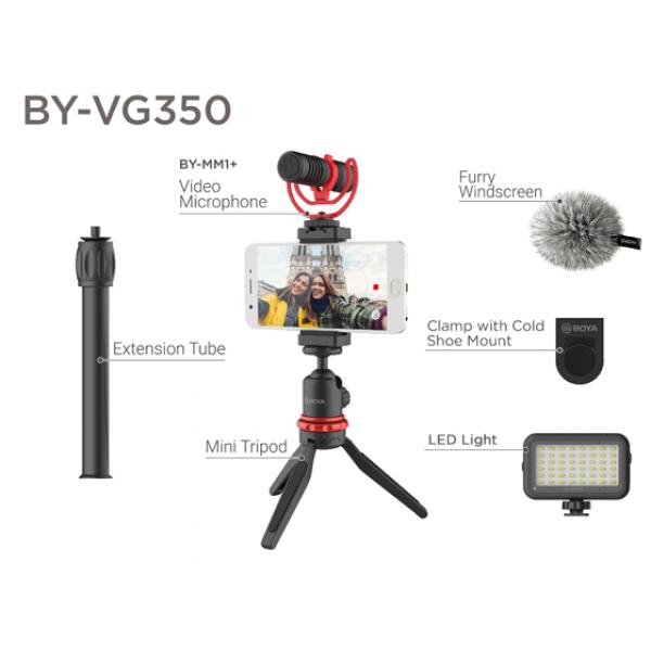 BOYA Smartphone Vlogger Kit Plus with Mic, LED light and Accessories