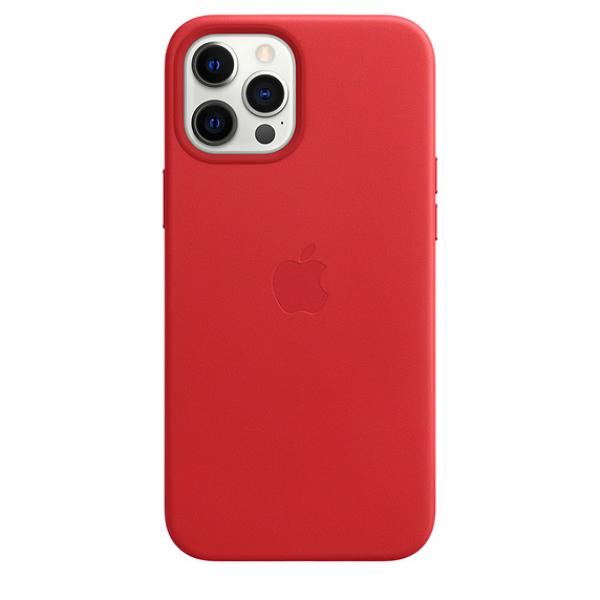 Apple Leather with MagSafe for iPhone 12 Pro Max (Red)